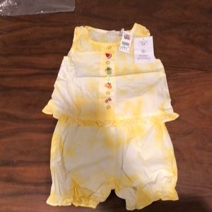 Talbots Kids Yellow tie dye with fruit Set.